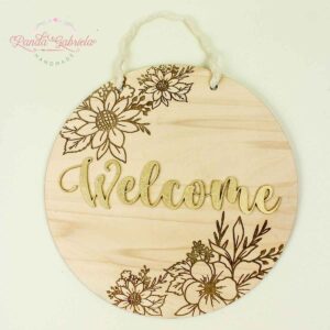 decor-din-lemn-natur-welcome-auriu-cu-flori-gravate